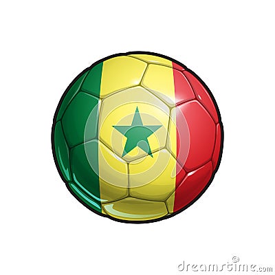 Senegalese Flag Football - Soccer Ball Vector Illustration